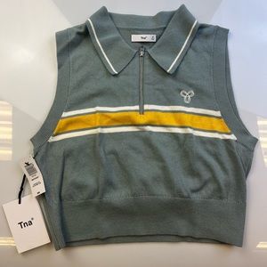 Tina Women’s Knit Vest Quarter Zip r107-29